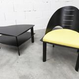Set of 2 armchairs and coffee table designed by Patrice Bonneau, Genexco edition, 19