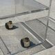 Table de dessert en plexiglas par David Lange – Les Invisibles du Marais, années 1970