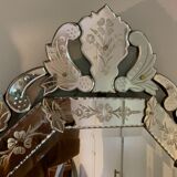 Bevelled venetian mirror with pediment, high 110 cm
