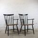 Pair of vintage Scandinavian-style bridge armchairs