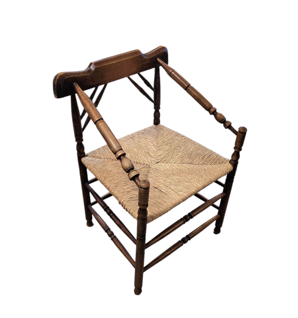 A pair of Dutch oak / matching Rush Chairs 1930s