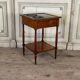 Refreshment table in mahogany, grey marble top, two zinc buckets, 18th century.