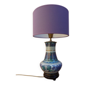 Lampe violette en émail cloisonné des années 70