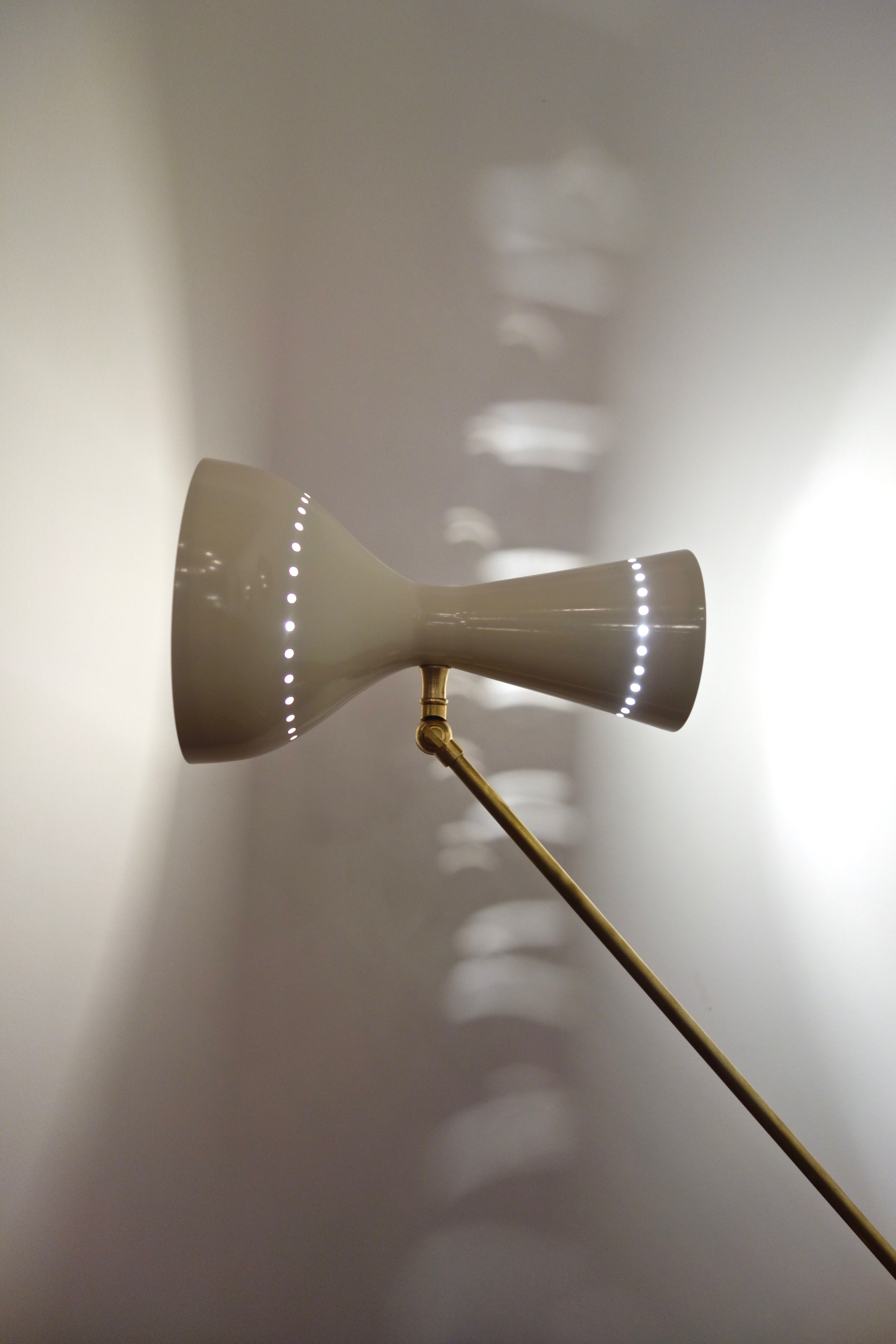 Italian dialog lamp articulated brass and marble style 50's