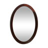 Art deco oval mirror in mahogany 53cm