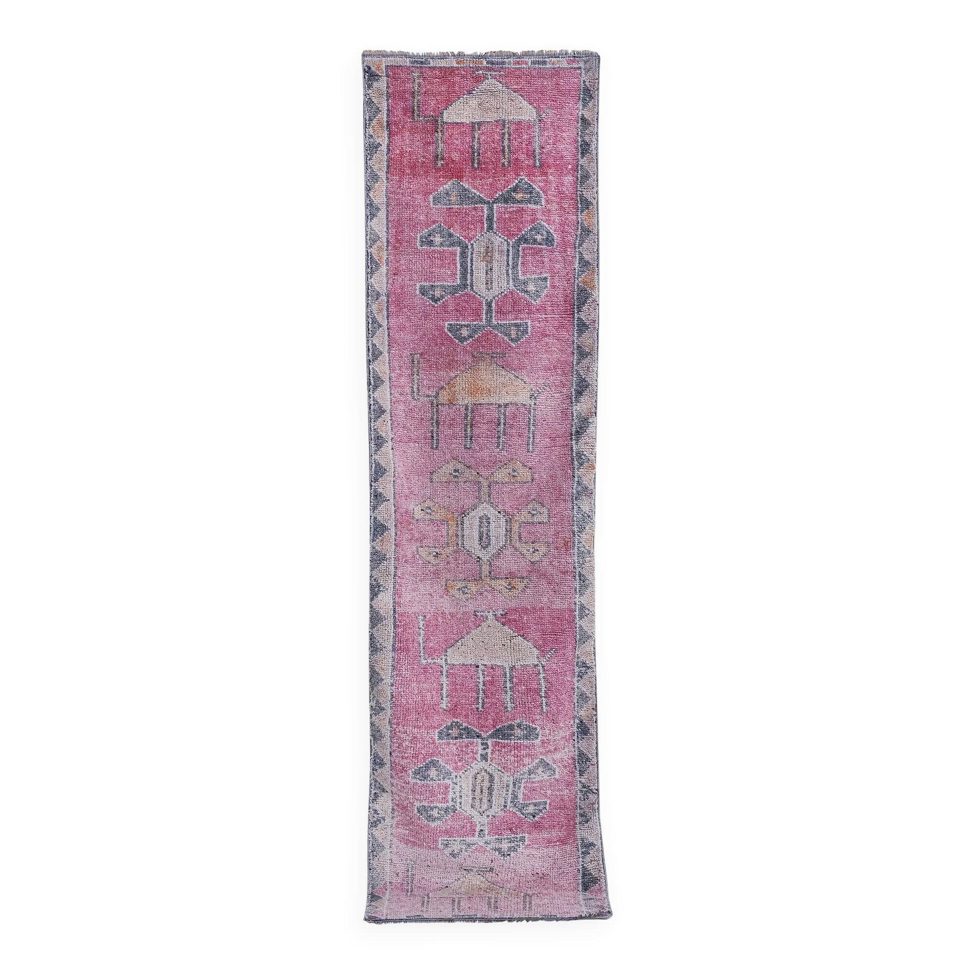 Vintage Turkish hallway rug 89x325 cm