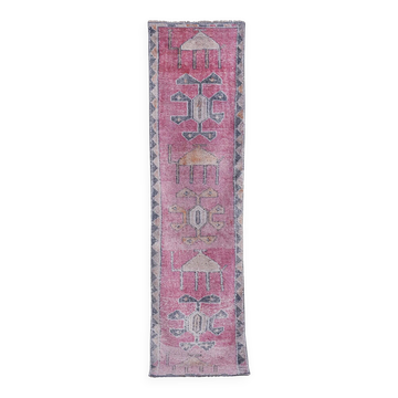 Vintage Turkish hallway rug 89x325 cm