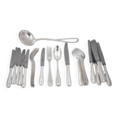 François Frionnet household cutlery set of 25 pieces for 6 people, silver-plated knives.