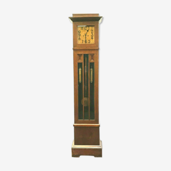 Horloge de parquet Art Déco en chêne et placage de chêne Mouvement a sonnerie