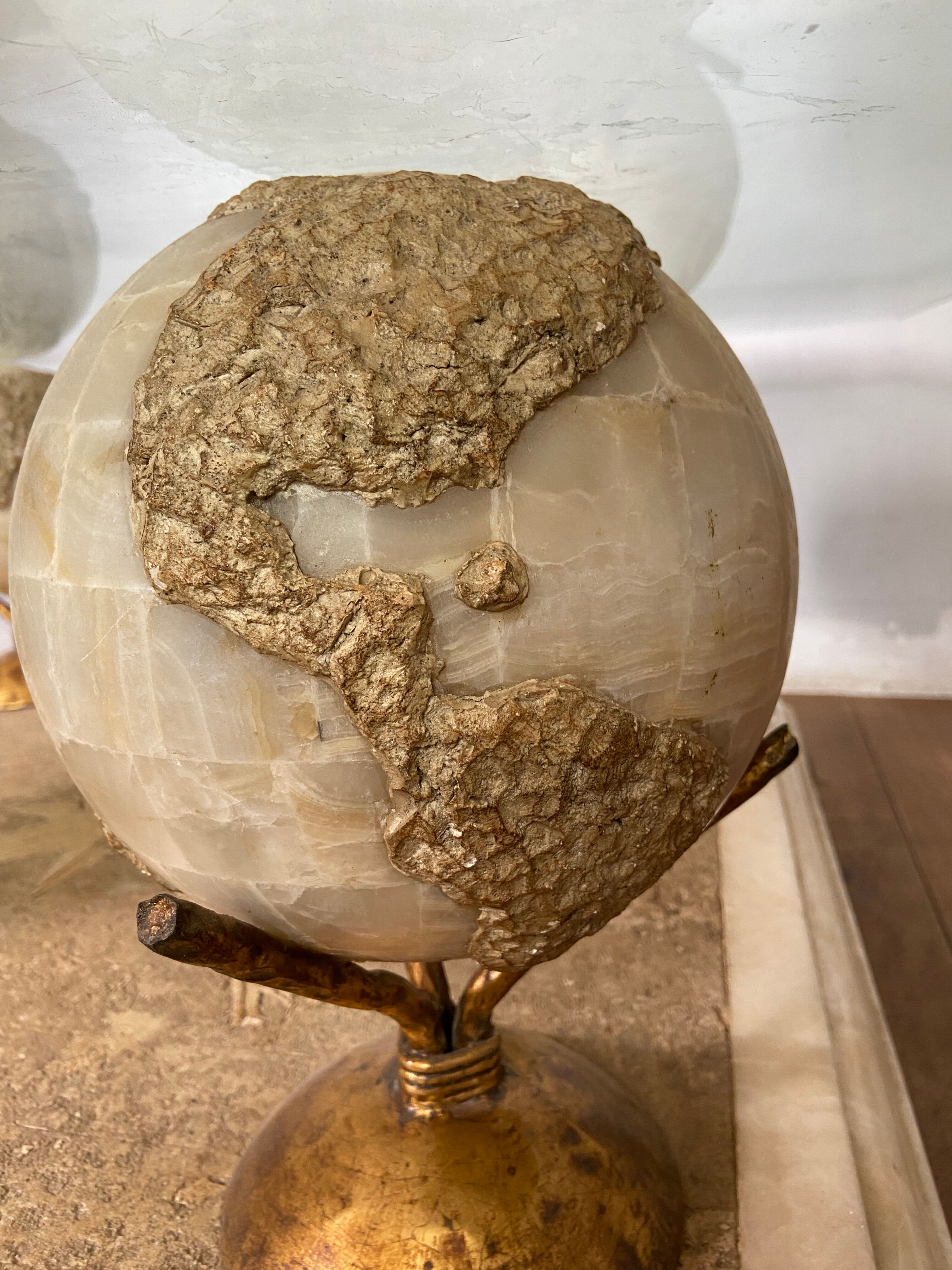 Design coffee table 70-80s in glass and alabaster