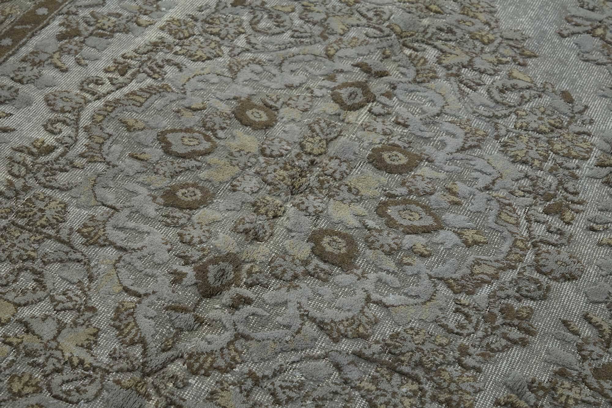 Overdyed Wool Vintage Handmade Carved Rug 172 cm x 287 cm