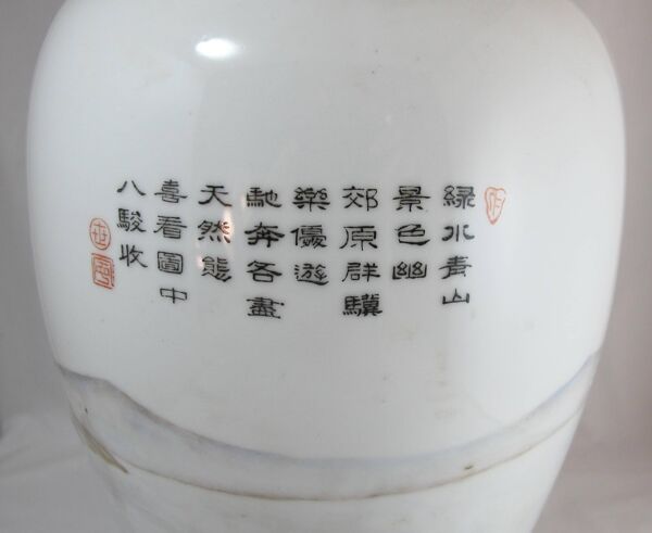 Grand vase en porcelaine famille rose Chinois Chine 20è siècle