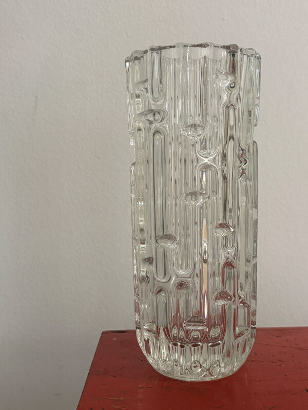 Vase ''Labyrinthe'' en verre pressé – František Vízner pour Sklo Union (