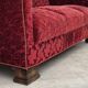 1950s, Danish 3-seater sofa, furniture velour, oak wood.