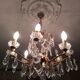 Lustre en bronze et cristal 8 branches