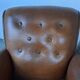 Ancien fauteuil club en cuir, vers 1940 style art déco