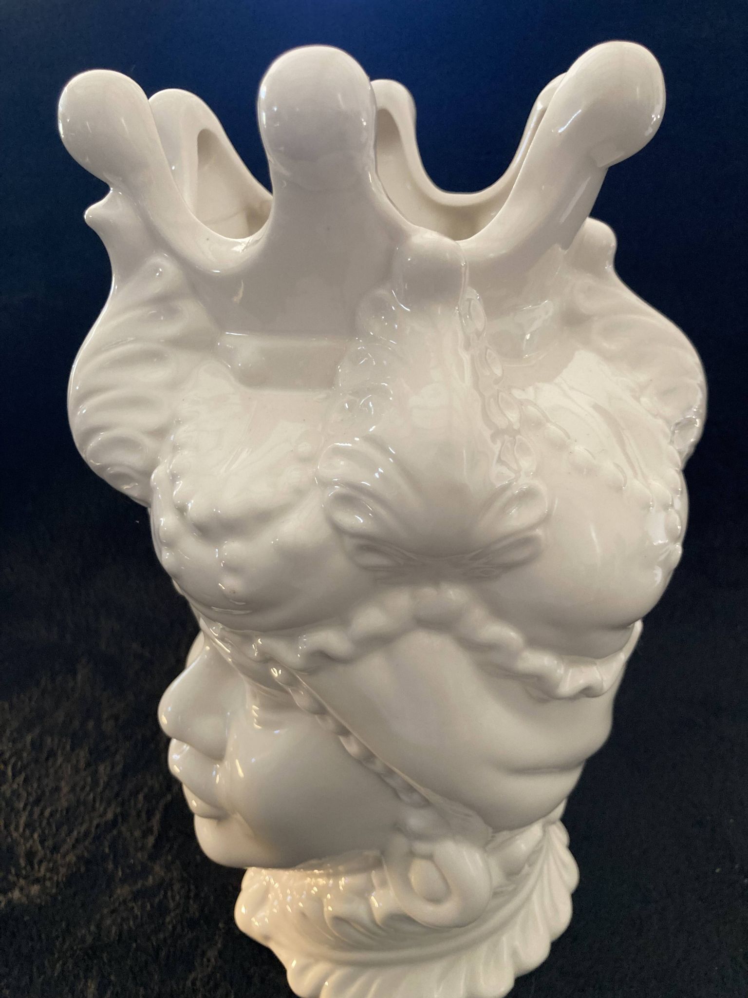 Sicilian Vase "Moorish Woman" in White Ceramic – Kersten