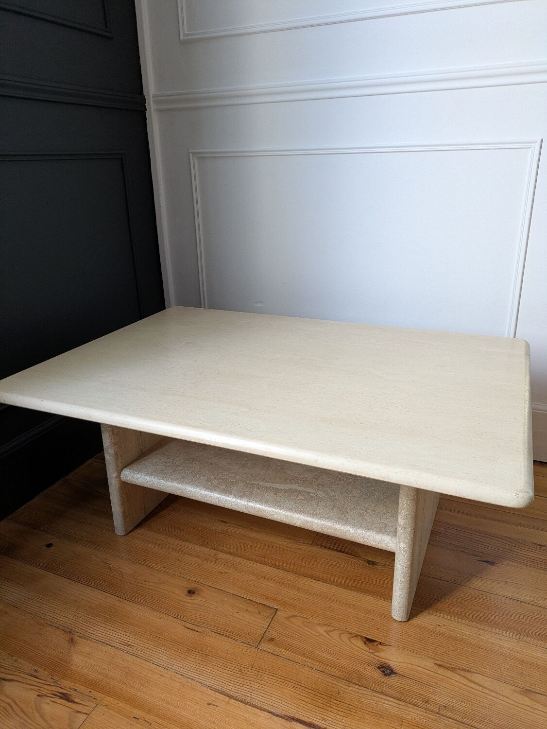 Vintage coffee table in travertine