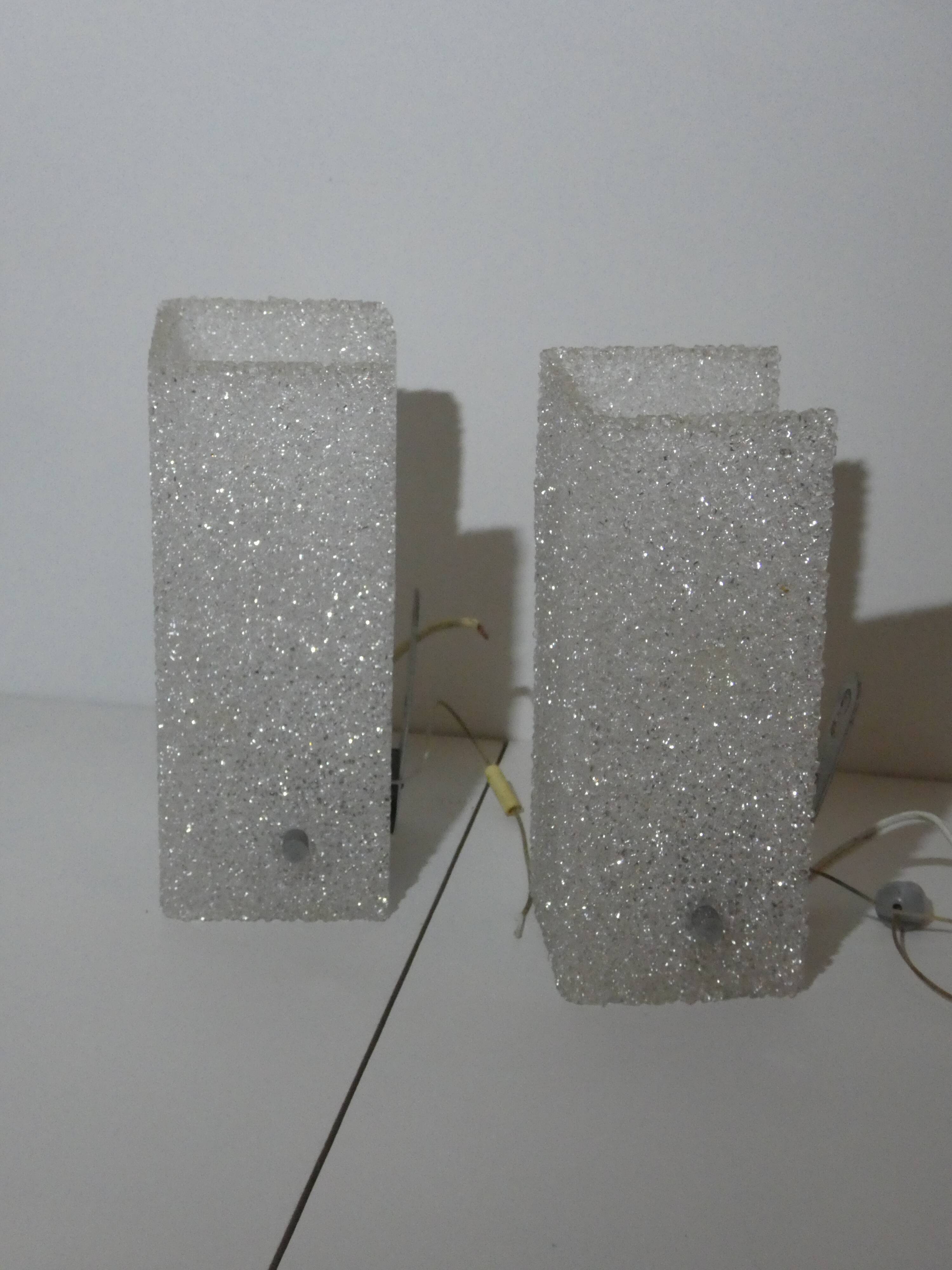 2 perspex wall sconces, 1970
