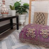 Handmade Berber pouf in wool 60 X 60 X 20 CM