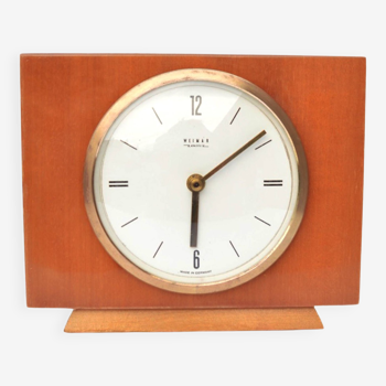 Wooden modernist mantel clock Weimar, Germany 1970s.