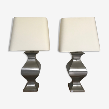 Pair of 1970 metal lamps