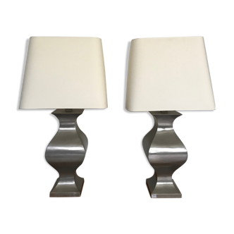 Pair of 1970 metal lamps
