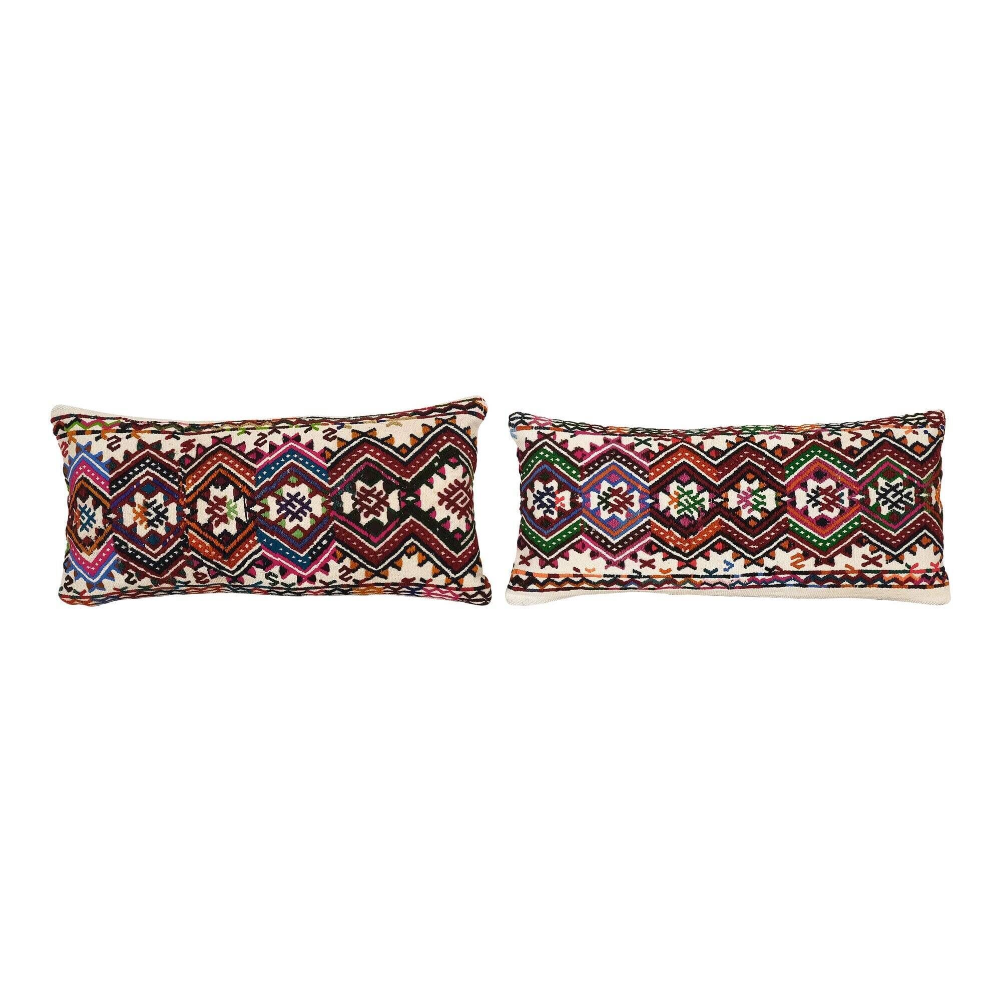 Set of 2 vintage kilim cushion covers 61x30 cm