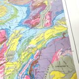 Old map of France from 1950 43x43cm