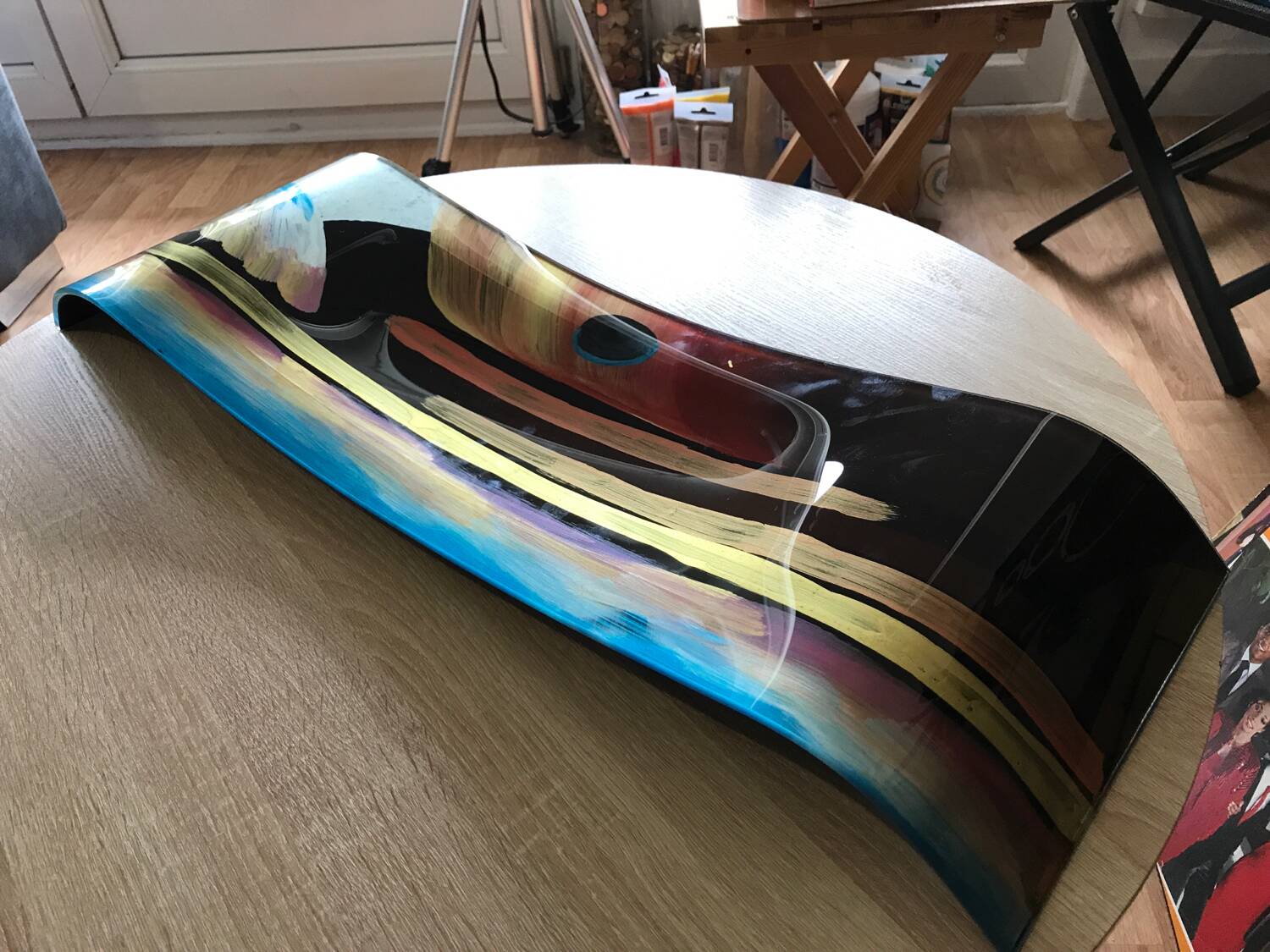 Art deco multicolored glass tray