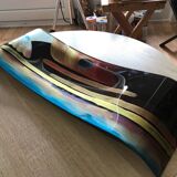 Art deco multicolored glass tray