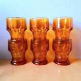 Amber glasses Italy 1970
