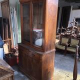 Louis Philippe two-body bookcase in walnut wood.