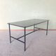 Table basse verre et acier, design Pierre Guariche, édition Steiner vers 1950
