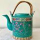 Porcelain teapot enamelled decorations made in Japan