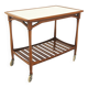 Scandinavian mahogany and Formica serving trolley, Swedish modern, Sweden, 1940