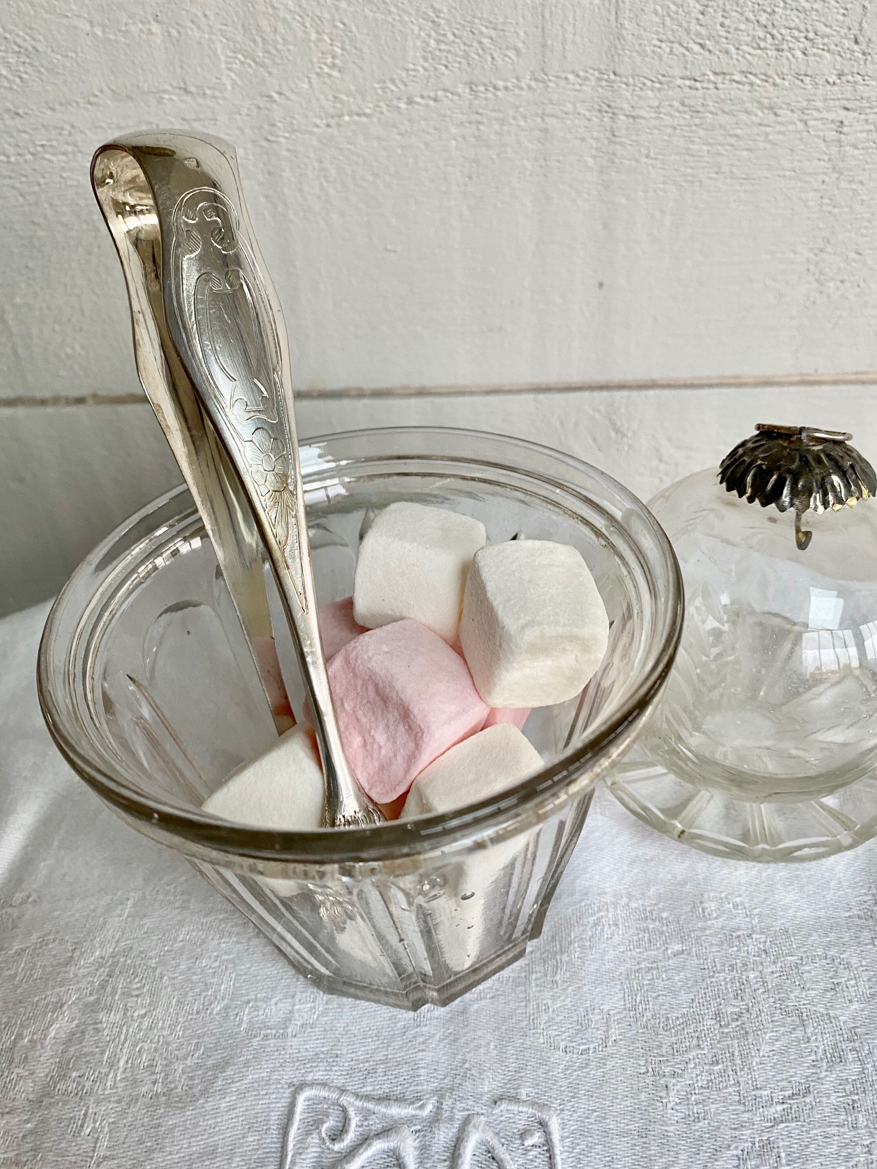 Silver metal sugar tongs