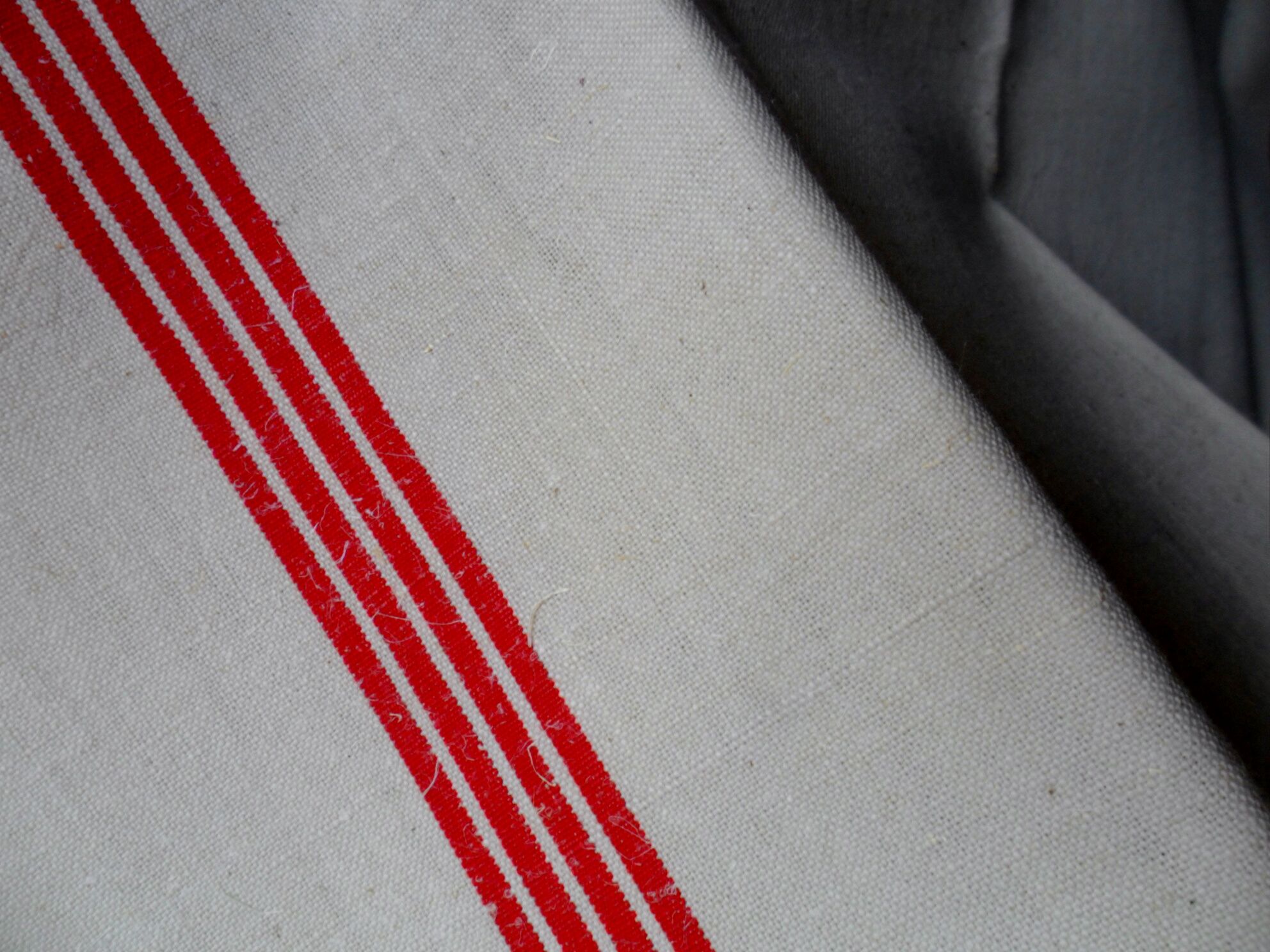 Set of 6 antique tea towels lined with ml