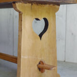 Old cottage bench in solid wood
