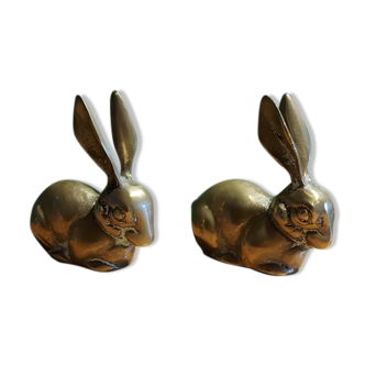 Couple of brass rabbits