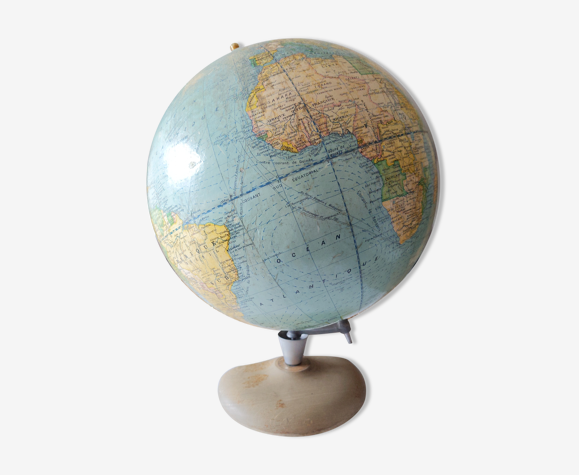 Ancien globe terrestre Girard barrière et Thomas vintage