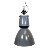 Grey enamel industrial factory lamp from Elektrosvit, 1960s