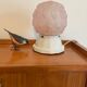 Art Deco powder pink globe lamp and porcelain base