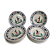 Set of 12 flat and hollow old plates decorated Breton, Henriot, Quimper