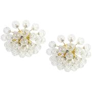 Spectacular Sputnik ceiling light with glass snowballs by Doria, Germany, 1970s