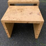 Set of 3 Rare Art Deco Burl Nesting Tables