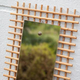 Miroir rotin vintage 33x80cm