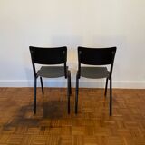 Set of two black school chairs