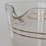 Glass carafe set with gilding and marbling, with 6 associated glasses