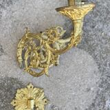 Pair of gilt bronze wall candlesticks